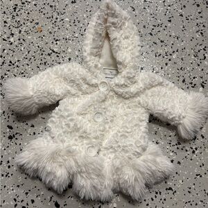 Cozy White Faux Fur Baby Jacket